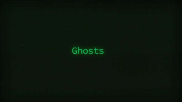 Retro Computer Coding Text Animation Typing Ghosts Crt Monitor Style — Vídeo de stock