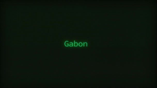 Retro Computer Coding Text Animation Typing Gabon Crt Monitor Style — Vídeo de stock