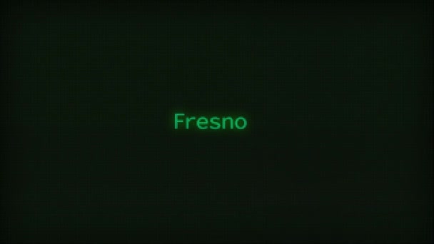 Retro Computer Coding Text Animation Typing Fresno Crt Monitor Style — Stock Video