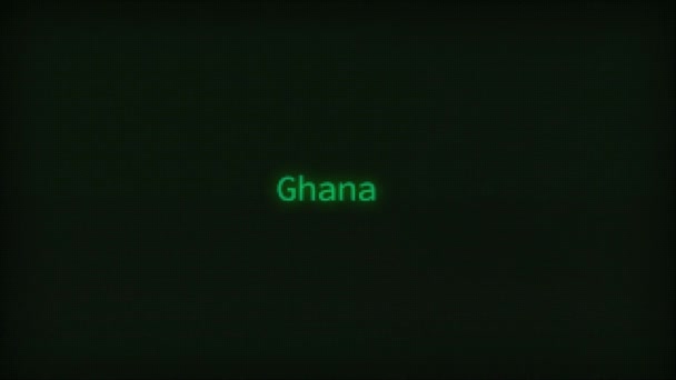 Retro Computer Coding Text Animation Typing Ghana Crt Monitor Style — Vídeos de Stock