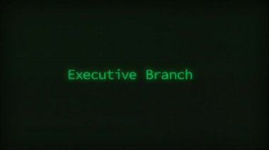 Retro Computer Coding Text Animation Typing Executive Branch, CRT Monitor Style
