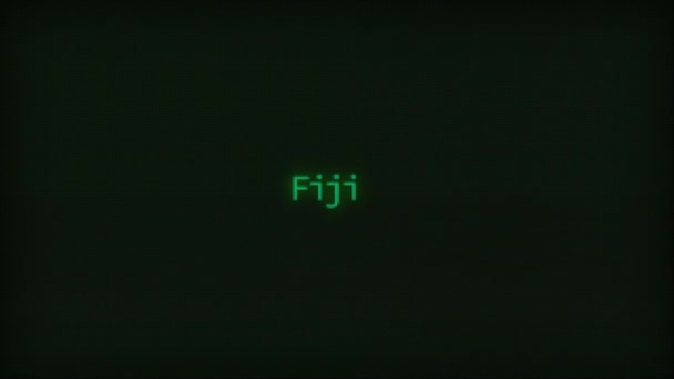Retro Computer Coding Text Animation Typing Fiji Crt Monitor Style — Vídeo de stock