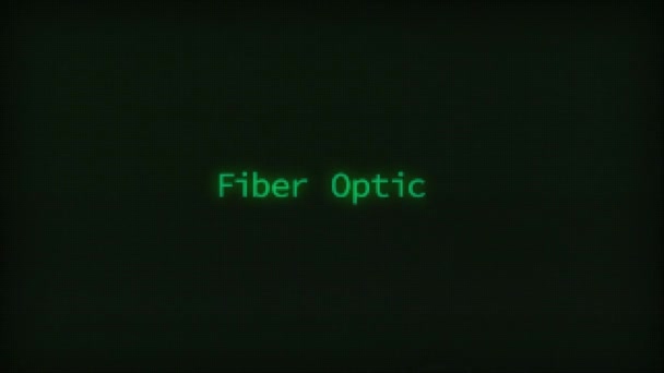 Retro Computer Coding Text Animation Typing Fiber Optic Crt Monitor — Stock videók