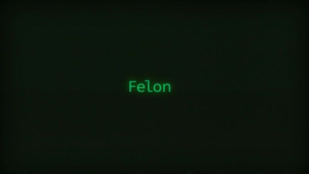 Retro Computer Coding Text Animation Typing Felon Crt Monitor Style — 图库视频影像