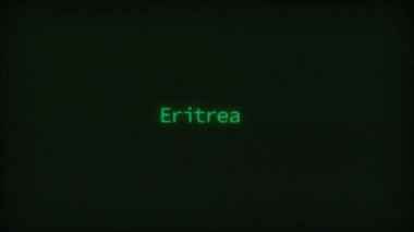 Retro Computer Coding Text Animation Typing Eritrea, CRT Monitor Style