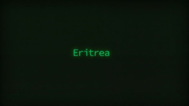 Retro Computer Coding Text Animation Typing Eritrea Crt Monitor Style — Vídeo de stock