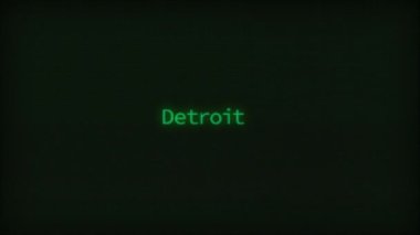 Retro Computer Coding Text Animation Typing Detroit, CRT Monitor Style