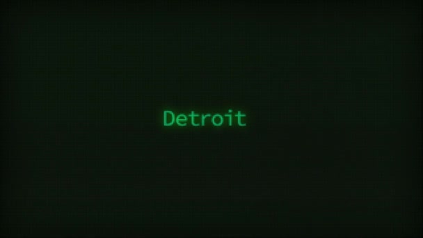 Retro Computer Coding Text Animation Typing Detroit Crt Monitor Style — Stock Video