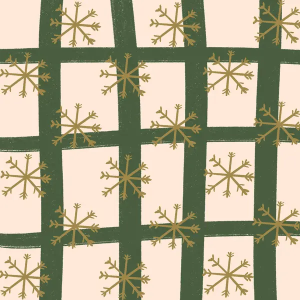 Crème Grid Sneeuw Kerst Achtergrond Behang Textuur — Stockfoto