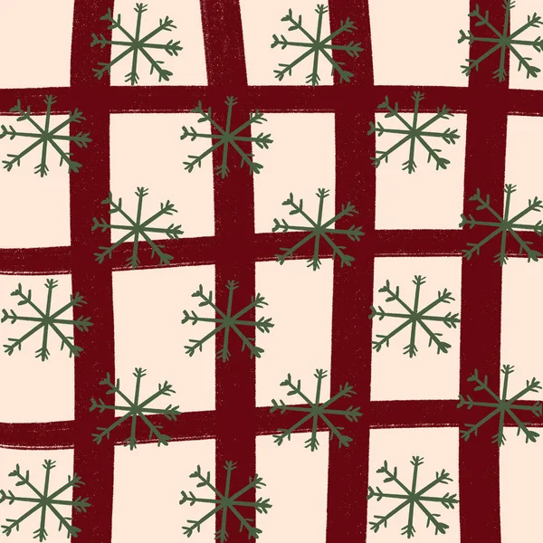 Crema Griglia Neve Natale Sfondo Carta Parati Texture — Foto Stock