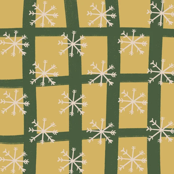 Oro Rejilla Nieve Navidad Fondo Fondo Pantalla Textura — Foto de Stock