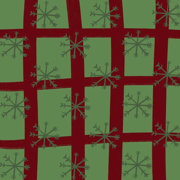 Griglia Verde Neve Natale Sfondo Carta Parati Texture — Foto Stock