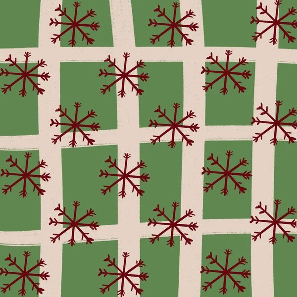 Grüne Gitter Schnee Weihnachten Hintergrund Tapete Textur — Stockfoto