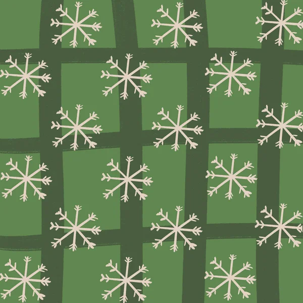 Verde Rejilla Nieve Navidad Fondo Fondo Pantalla Textura — Foto de Stock