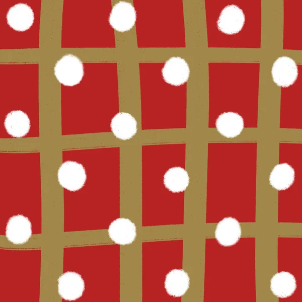 Červená Mřížka Tečka Set Vánoce Pozadí Tapety Textura — Stock fotografie