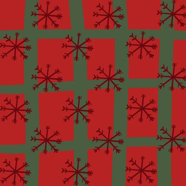 红色格栅雪14圣诞节背景墙纸纹理 — 图库照片