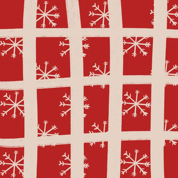 Red Grid Snow Christmas Background Wallpaper Texture — Stock Photo, Image