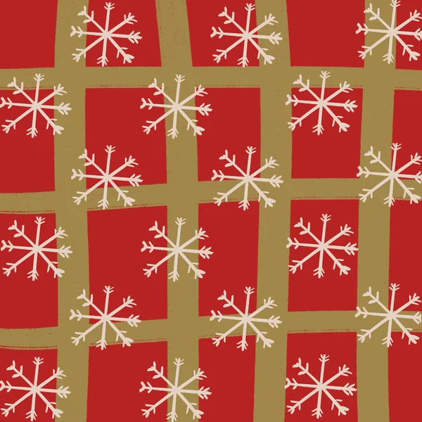 Griglia Rossa Neve Natale Sfondo Carta Parati Texture — Foto Stock