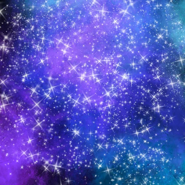 銀河宇宙星雲背景イラスト壁紙テクスチャ3つ星 — ストック写真