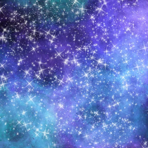 銀河宇宙星雲背景イラスト壁紙テクスチャ6 2つ星 — ストック写真