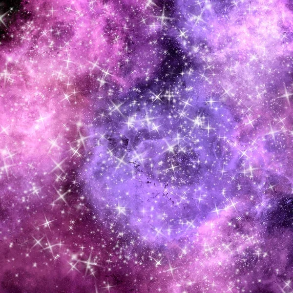 銀河宇宙星雲背景イラスト壁紙テクスチャ7 4つ星 — ストック写真