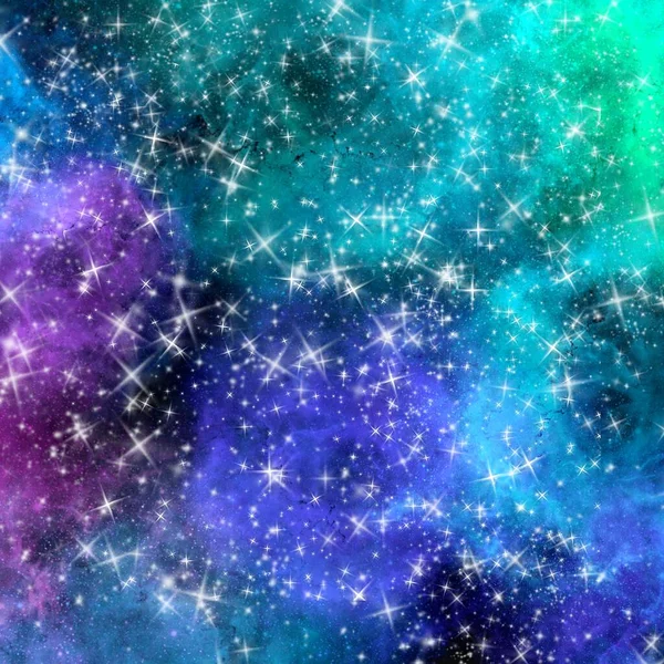 銀河宇宙星雲背景イラスト壁紙テクスチャ10 2つ星 — ストック写真