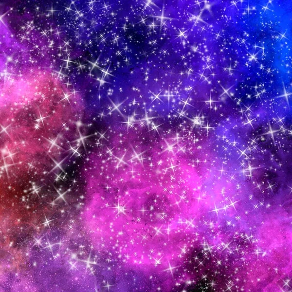 銀河宇宙星雲背景イラスト壁紙テクスチャ10 3つ星 — ストック写真