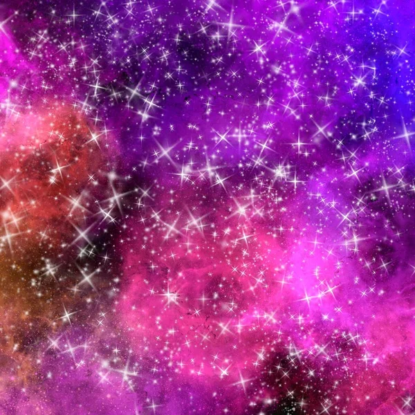 銀河宇宙星雲背景イラスト壁紙テクスチャ10 4つ星 — ストック写真