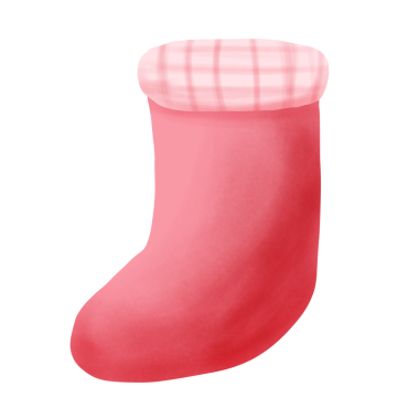 Kırmızı Çorap Noel İllüstrasyonu Sevimli