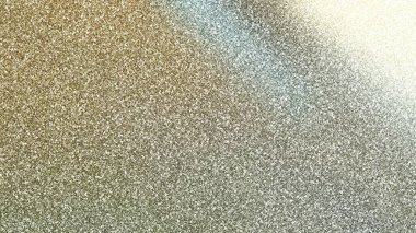Beyaz arkaplanlı altın parıltılı doku. Soyut parlak arka plan. Dijital olarak üretilen görüntü için parlak bir zemin üzerinde konfetilerin altın rengi tanecikli bileşenleri.