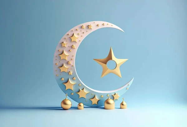 Illustration of ramadan background with star moon ornament