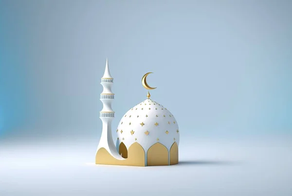 Illustration of ramadan background with mosque and star moon ornament