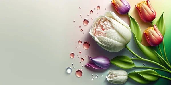 Nature Illustration of a Tulip Flower Bloom