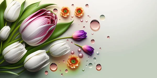 Realistic Nature Illustration of a Tulip Flower Blooming
