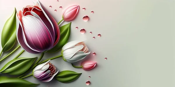 Realistic Flower Illustration of a Tulip Bloom