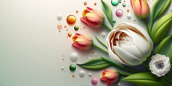 Realistic Illustration of a Tulip Flower Bloom