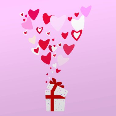 Valentine hearts postcard. Vector symbols of love in the shape of a heart for Happy Woman, Mother day. Valentine day. Valentine hearts background.Love. Hearts