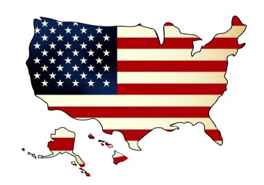 Usa map. Flat design usa outline map. United states of america map design