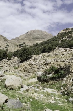 Dağlardaki güzel manzara, yüksek Atlas Fas 