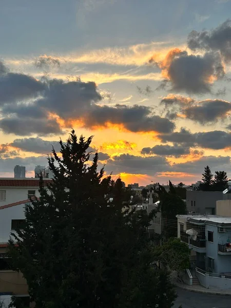 夕阳西下 美丽的天空 — 图库照片