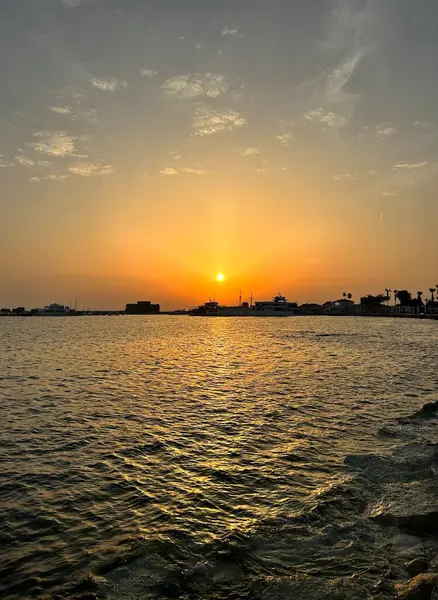 Hermosa Puesta Sol Sobre Mar — Foto de Stock