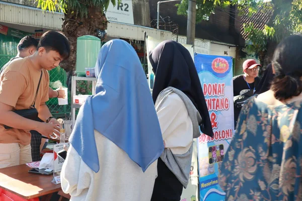 Kudus December 2022 Photo Food Beverage Vendors Side Road Selling — ストック写真