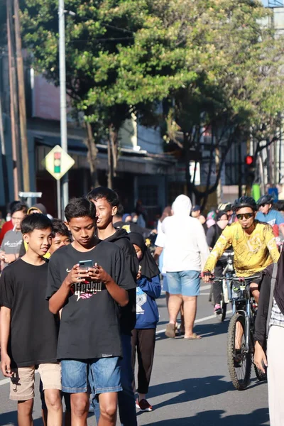 Kudus December 2022 People Car Free Day Exercise Relax Family — Stock fotografie