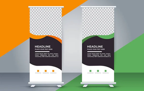 Professionelles Business Roll Stand Banner Template Design — Stockvektor