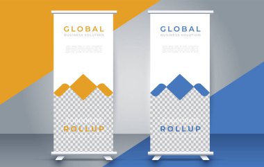 Sunum amacı için pankart tasarım standını katla