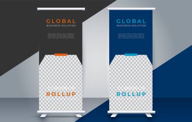 Sunum amacı için pankart tasarım standını katla