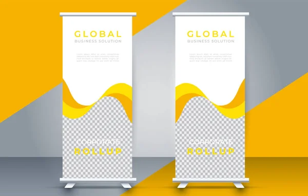 Roll Banner Design Display Standee Presentation Purpose — Stock Vector
