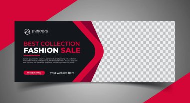 Vektör moda satışı Facebook sosyal medya şablonu tasarımı