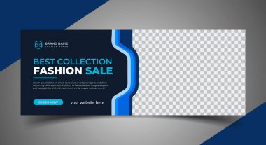 Vektör moda satışı Facebook sosyal medya şablonu tasarımı