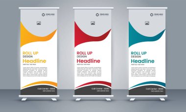 modern rulo pankart tasarım şablonu